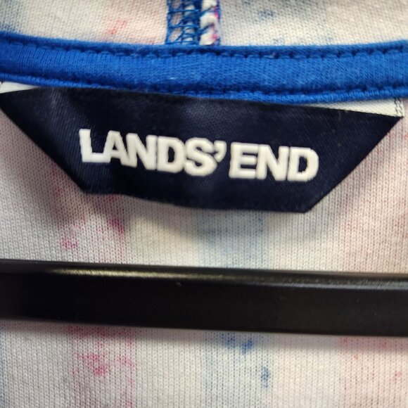 Lands End Women's L/XL Multicolored Striped Terry Hooded Swim Cover Up  2187 - Picture 4 of 8